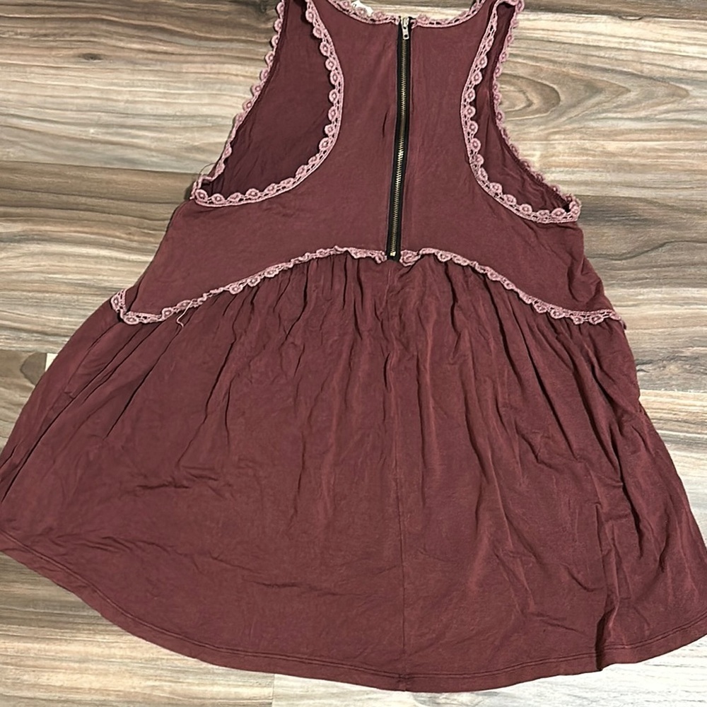 POL Sweet And Simple Racerback Sleeveless Babydoll Tank Womens Small Zip - Picture 7 of 8